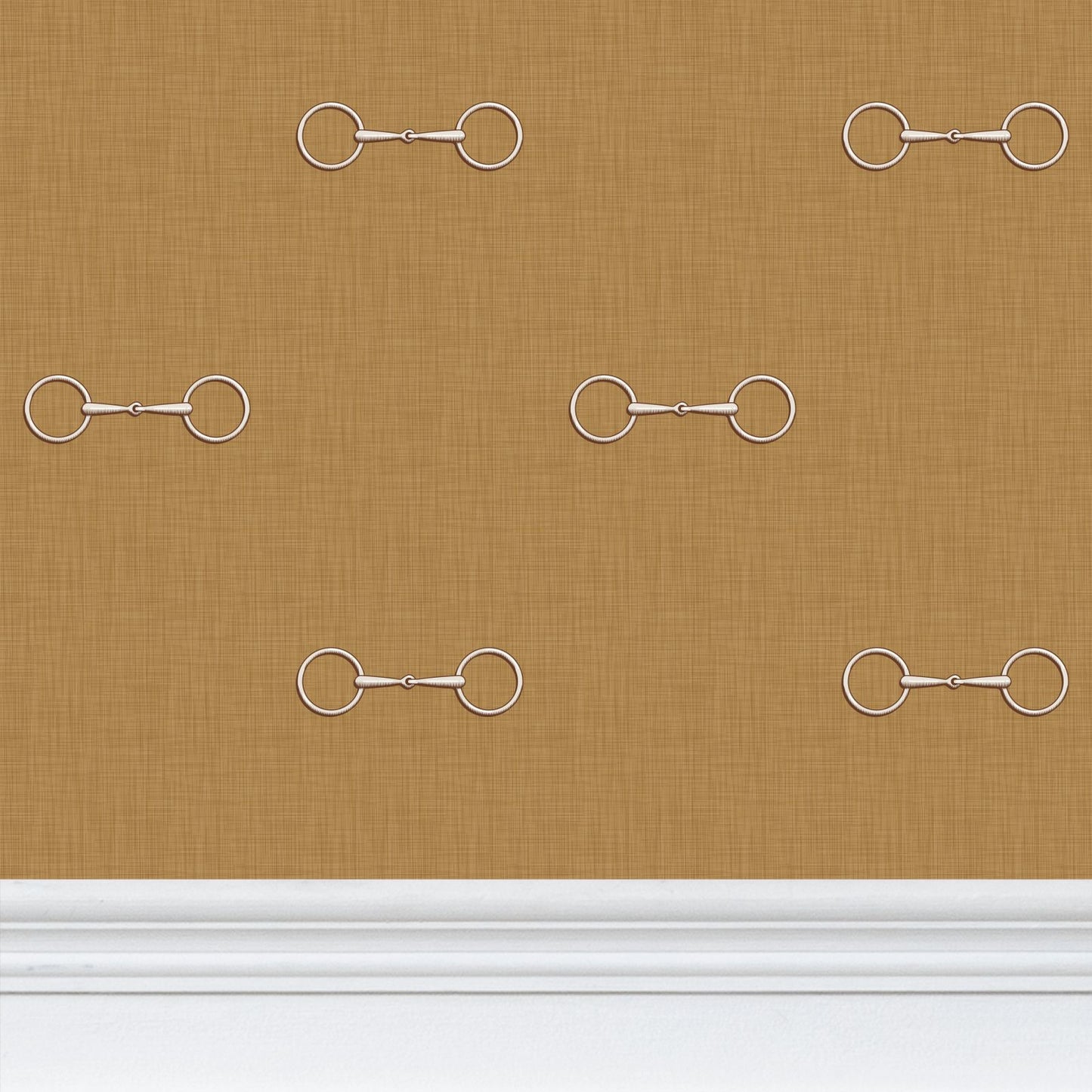 Wallpaper – Devon Horse Bits in Gold