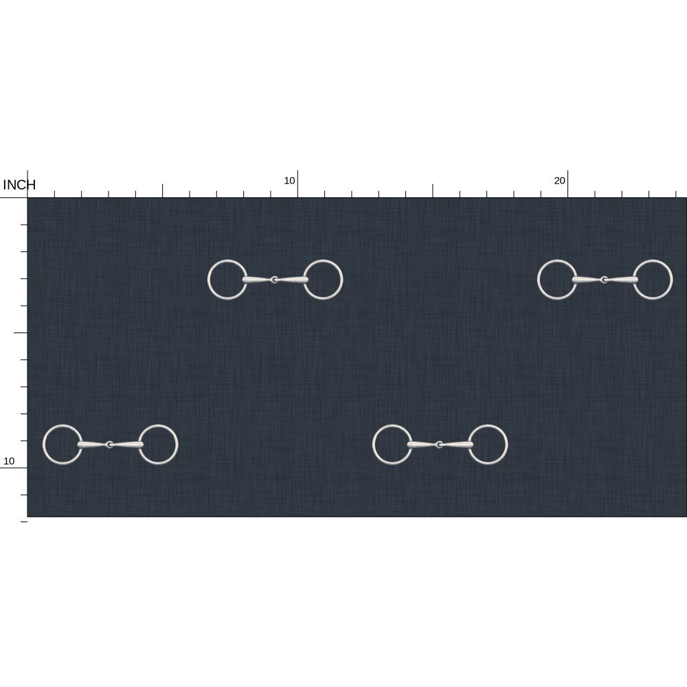 Wallpaper – Devon Horse Bits in Stonewashed Navy