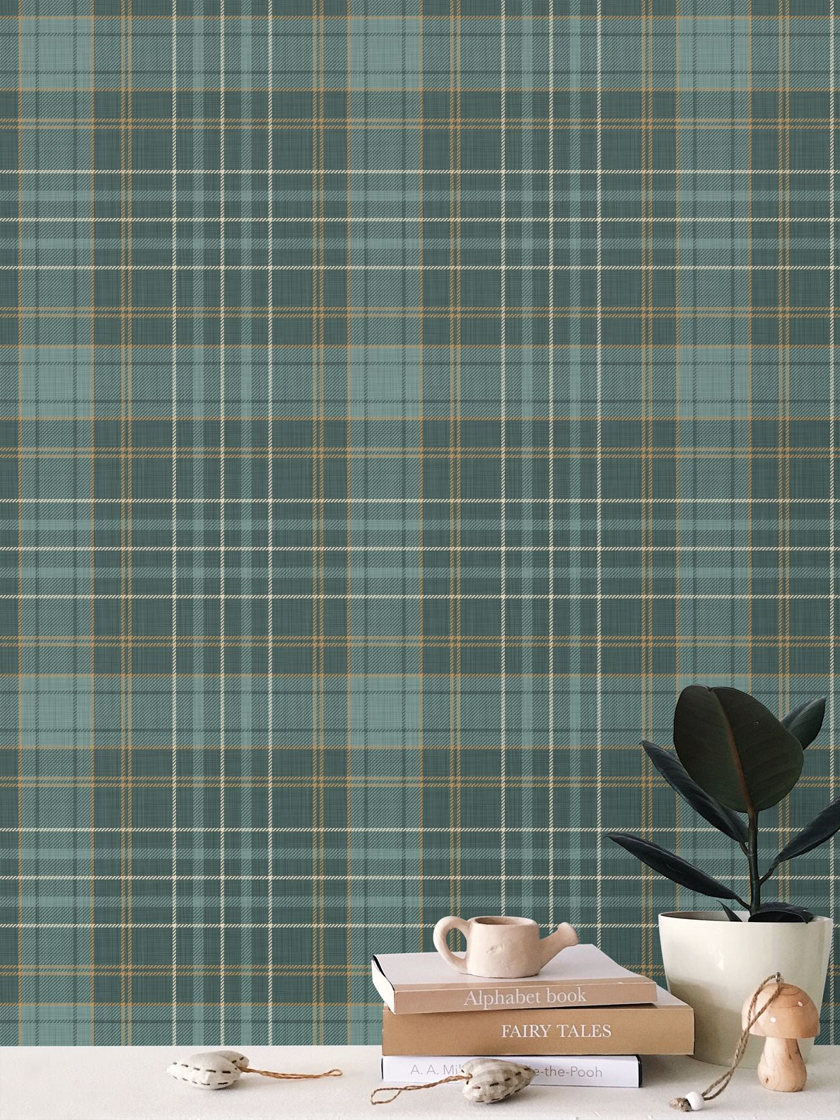 Wallpaper – Morgan Tartan Plaid in Juniper