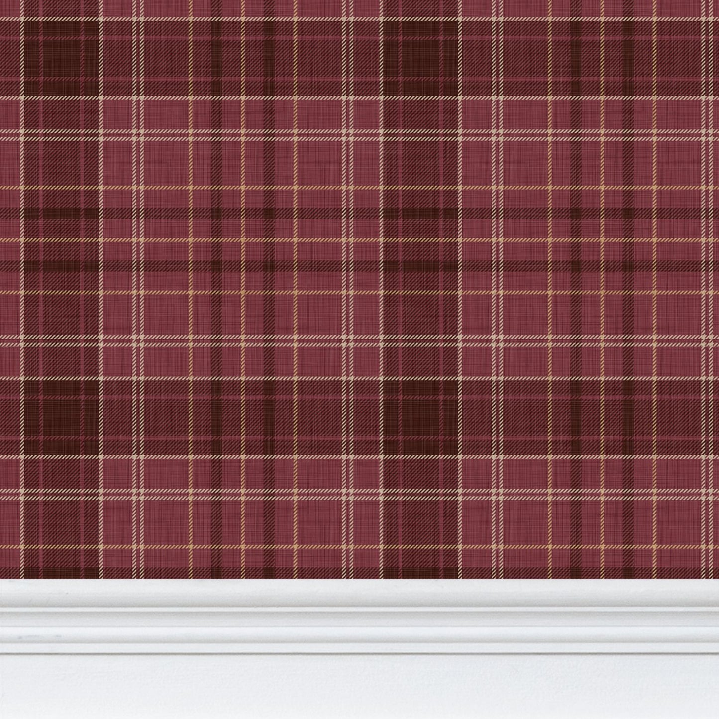 Wallpaper – Morgan Tartan Plaid in Garnet