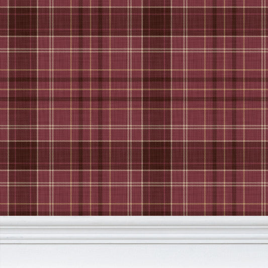 Wallpaper – Morgan Tartan Plaid in Garnet