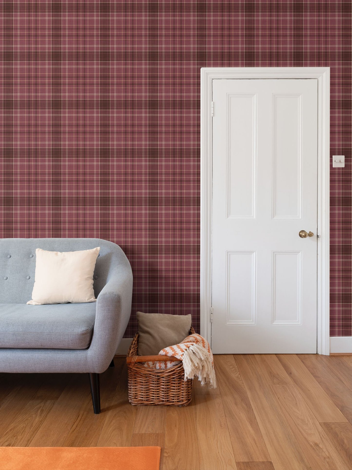 Wallpaper – Morgan Tartan Plaid in Garnet