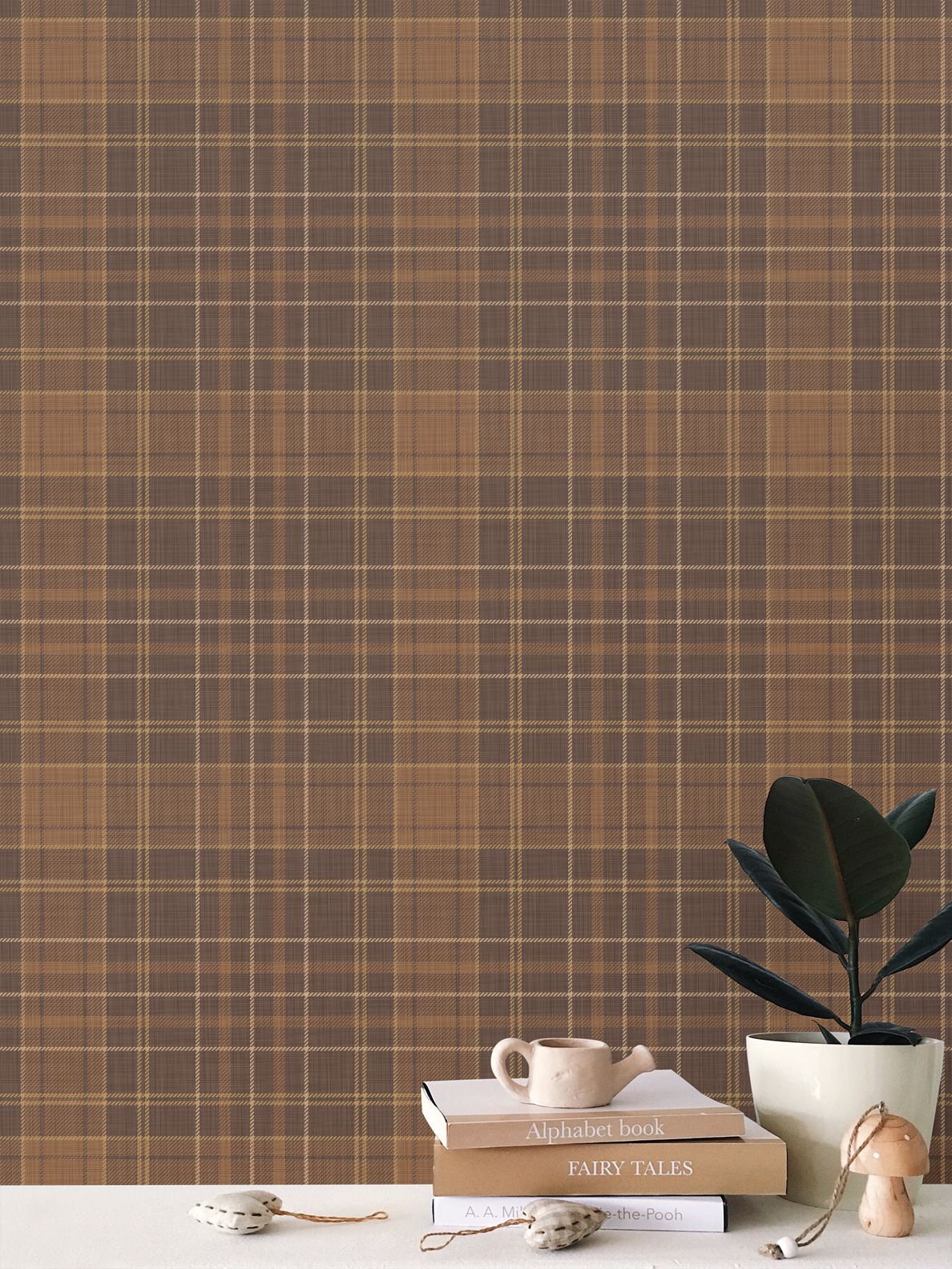 Wallpaper – Morgan Tartan Plaid in Auburn