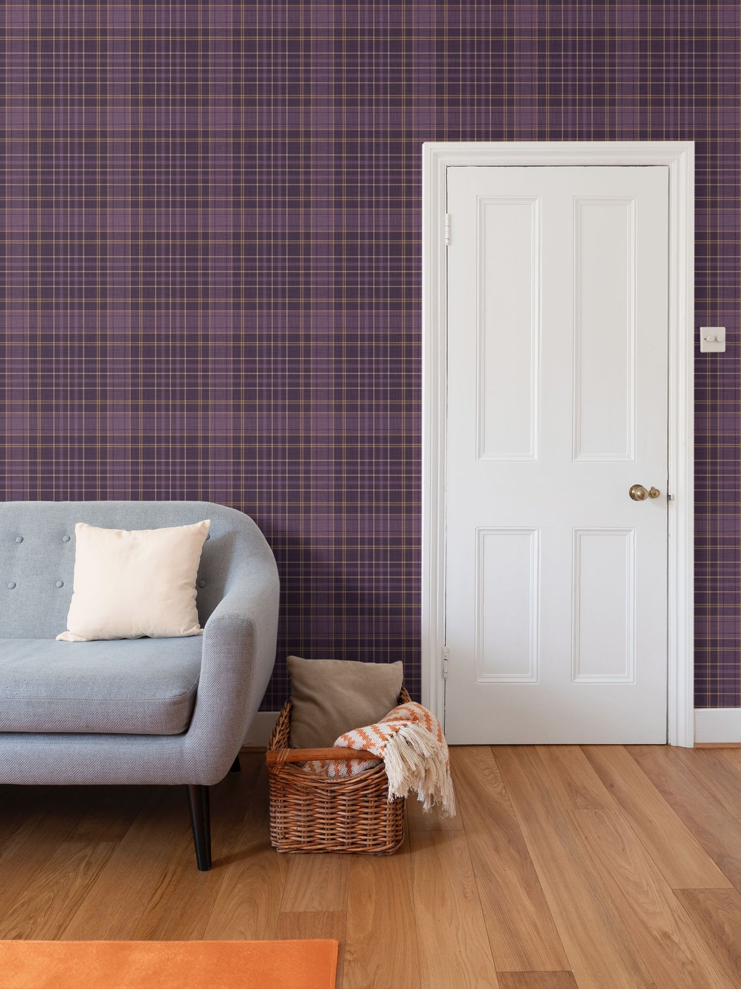 Wallpaper – Morgan Tartan Plaid in Violet