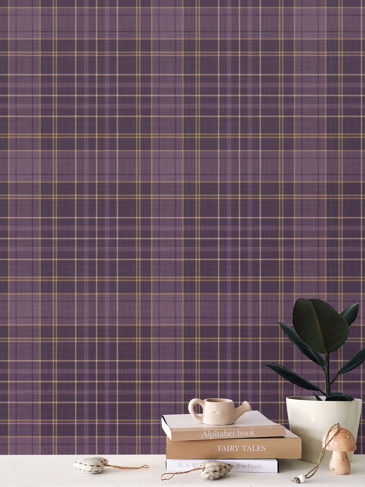 Wallpaper – Morgan Tartan Plaid in Violet