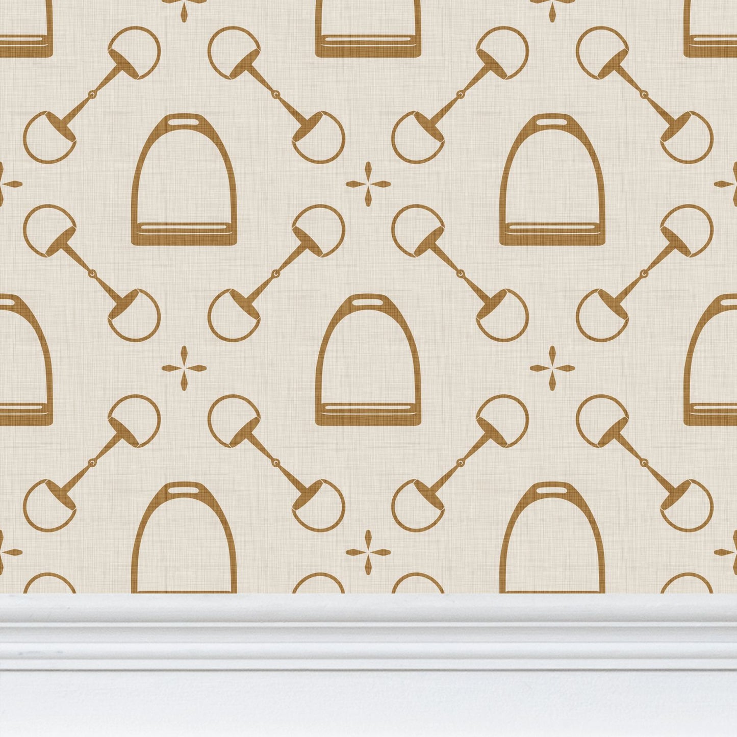 Wallpaper – Jackie Equestrian Gold on Ivory