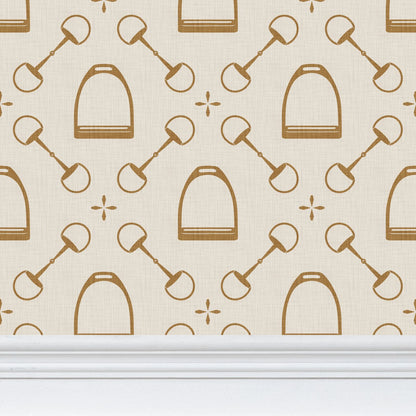 Wallpaper – Jackie Equestrian Gold on Ivory