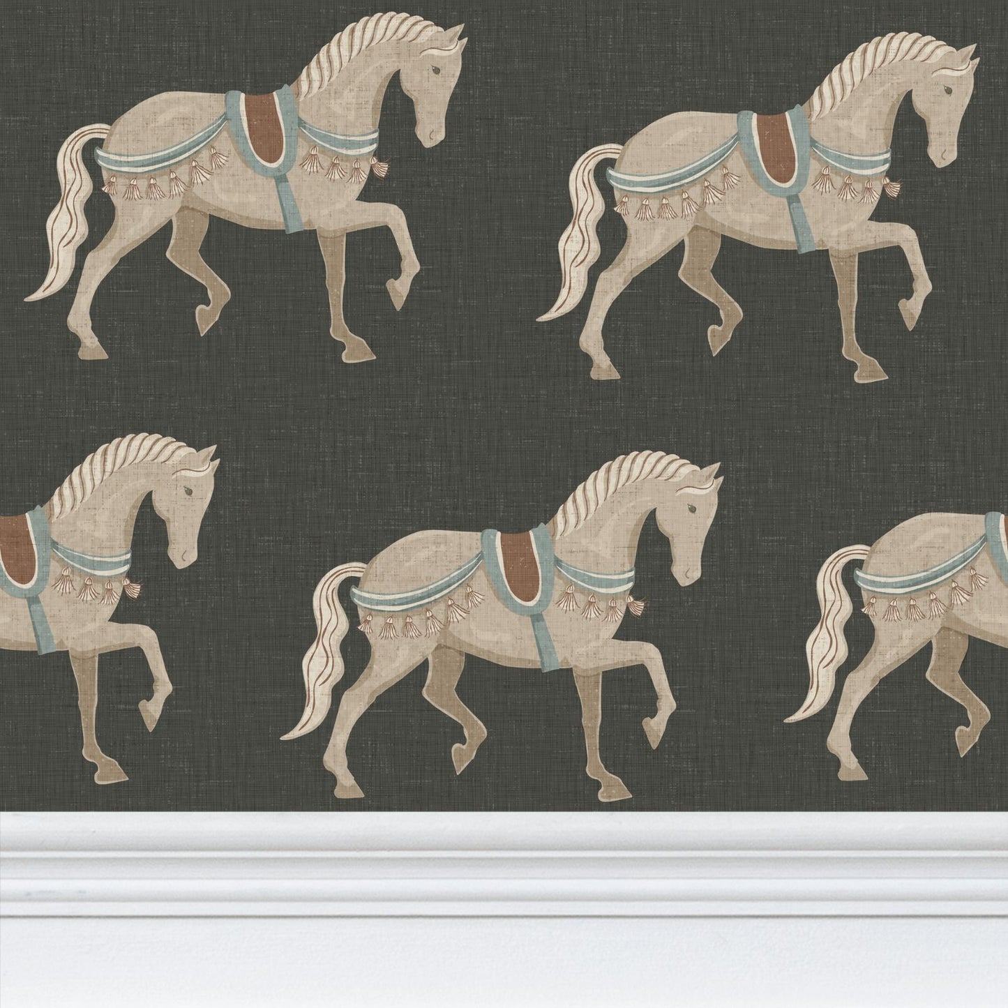 Wallpaper – Alderwick Horse Charcoal Olive