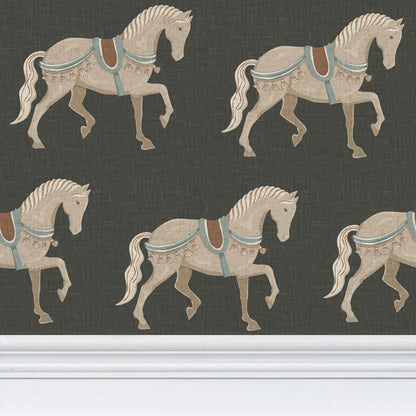 Wallpaper – Alderwick Horse Charcoal Olive