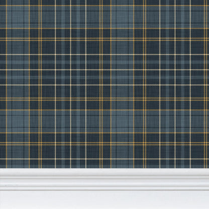 Wallpaper – Morgan Tartan Plaid in Dutch Navy