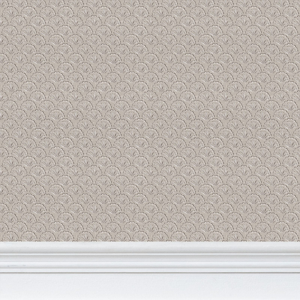 Wallpaper – Louisa Block Print Palmette Stone