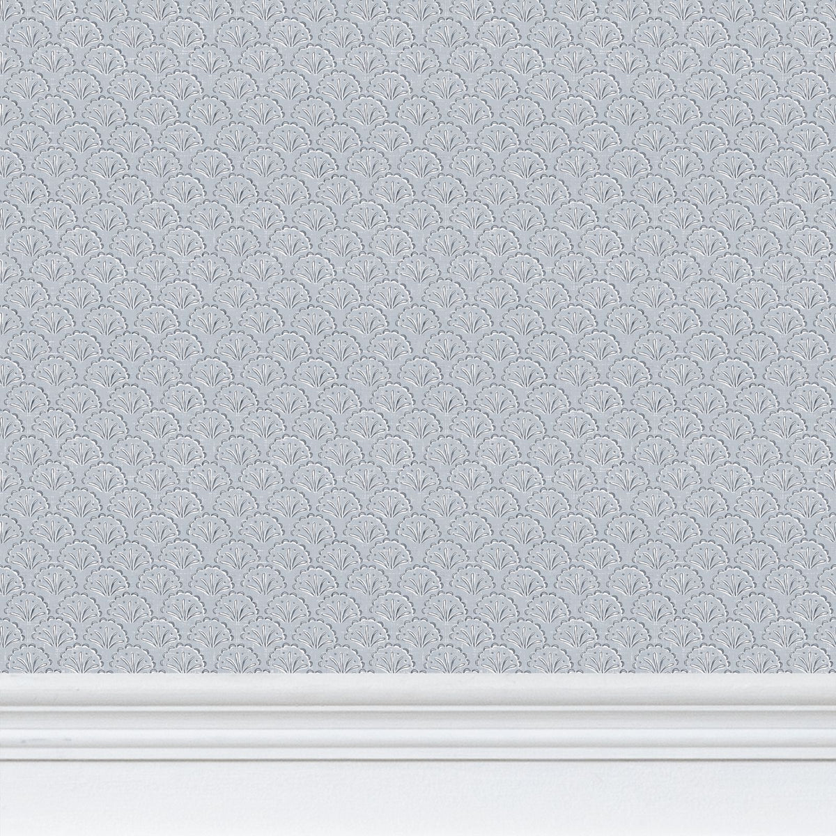 Wallpaper – Louisa Block Print Palmette Zinc