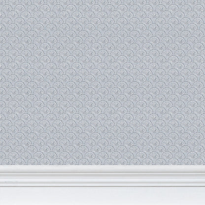 Wallpaper – Louisa Block Print Palmette Zinc