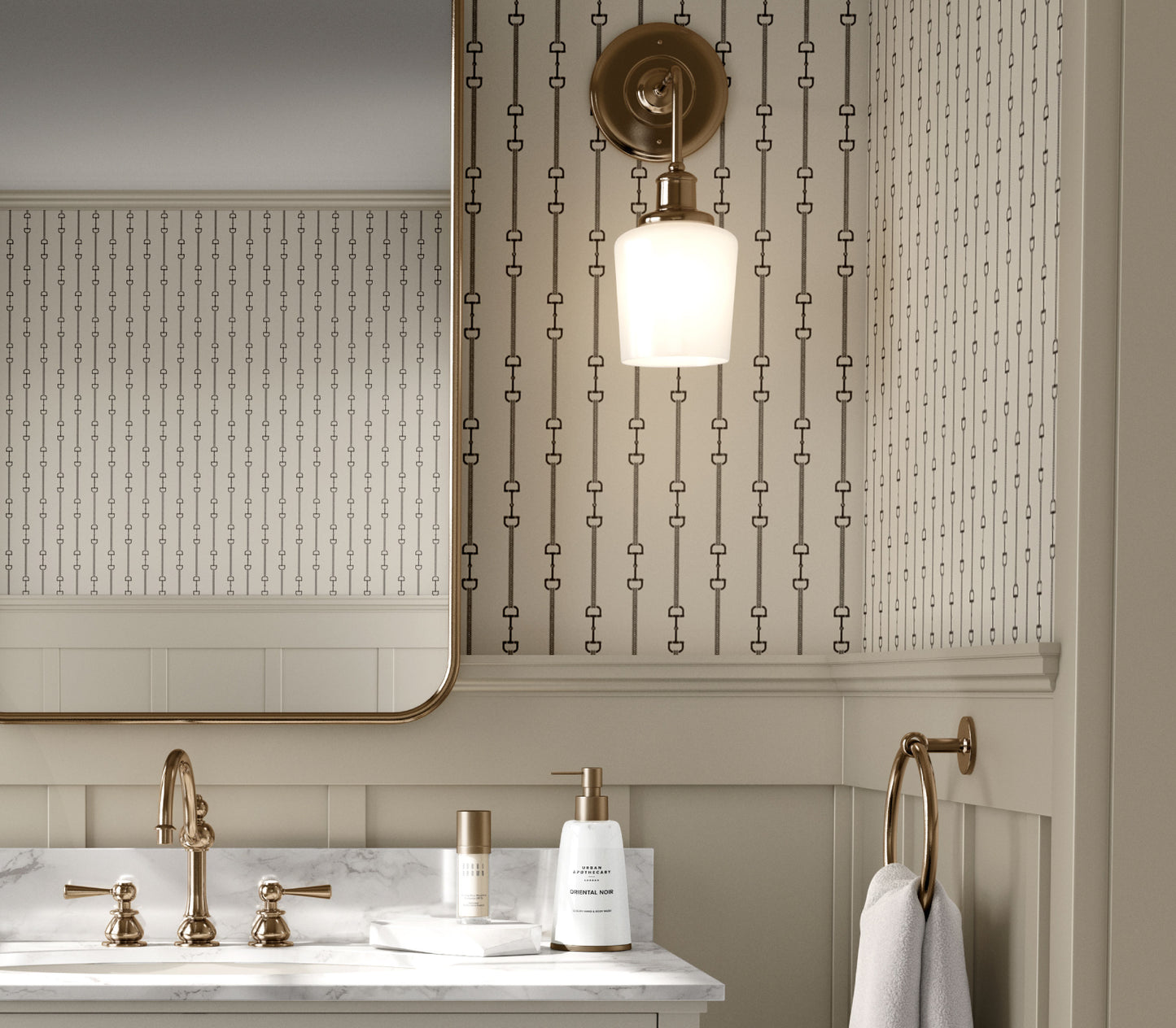 Wallpaper – Ellery Equestrian Stripe Weathered Taupe