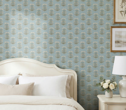 Wallpaper – Blythe In Provençal Blue and Sage Green