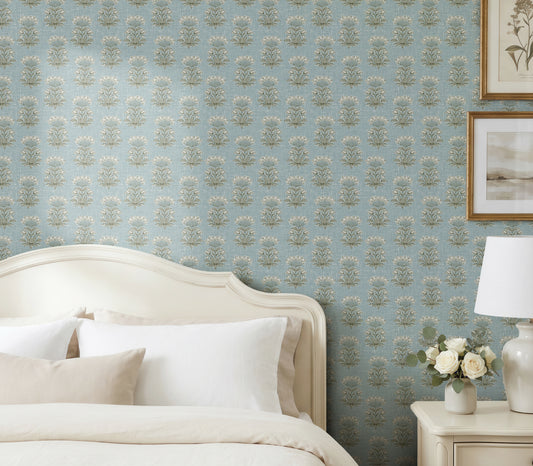 Wallpaper – Blythe In Provençal Blue and Sage Green