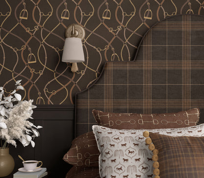 Wallpaper – Foxcroft Equestrian Espresso Brown