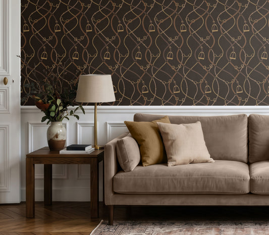 Wallpaper – Foxcroft Equestrian Espresso Brown