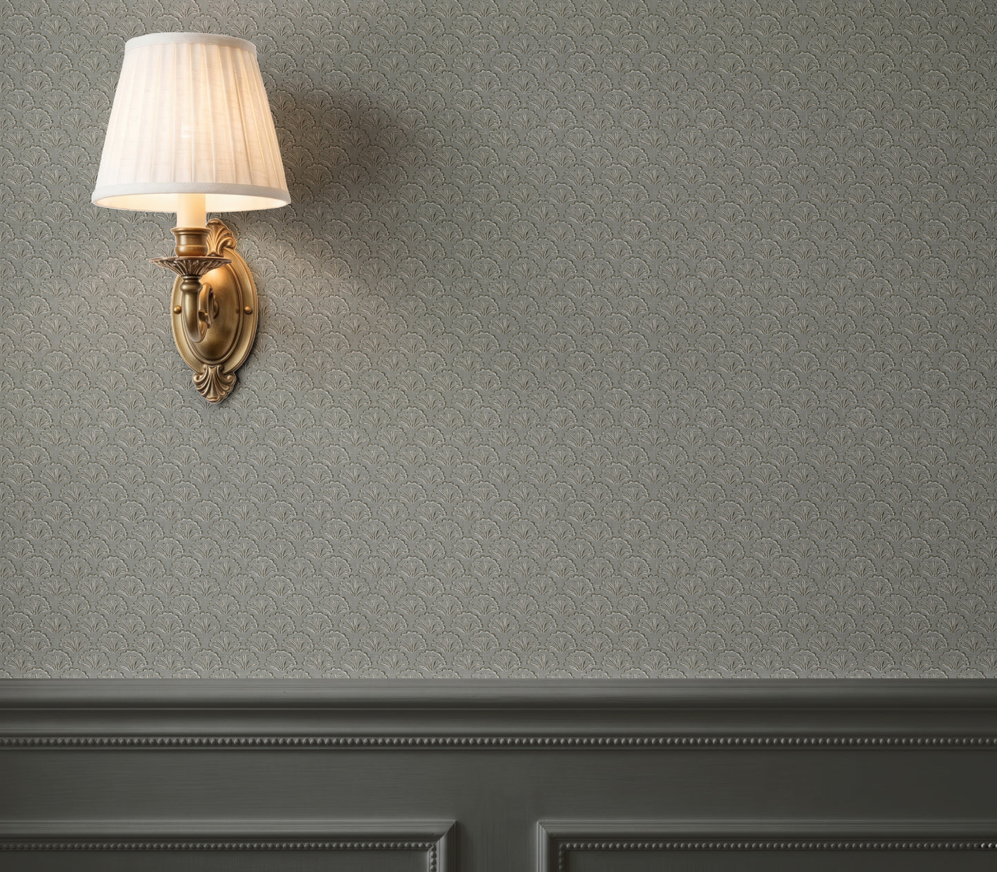 Wallpaper – Louisa Block Print Palmette Loden