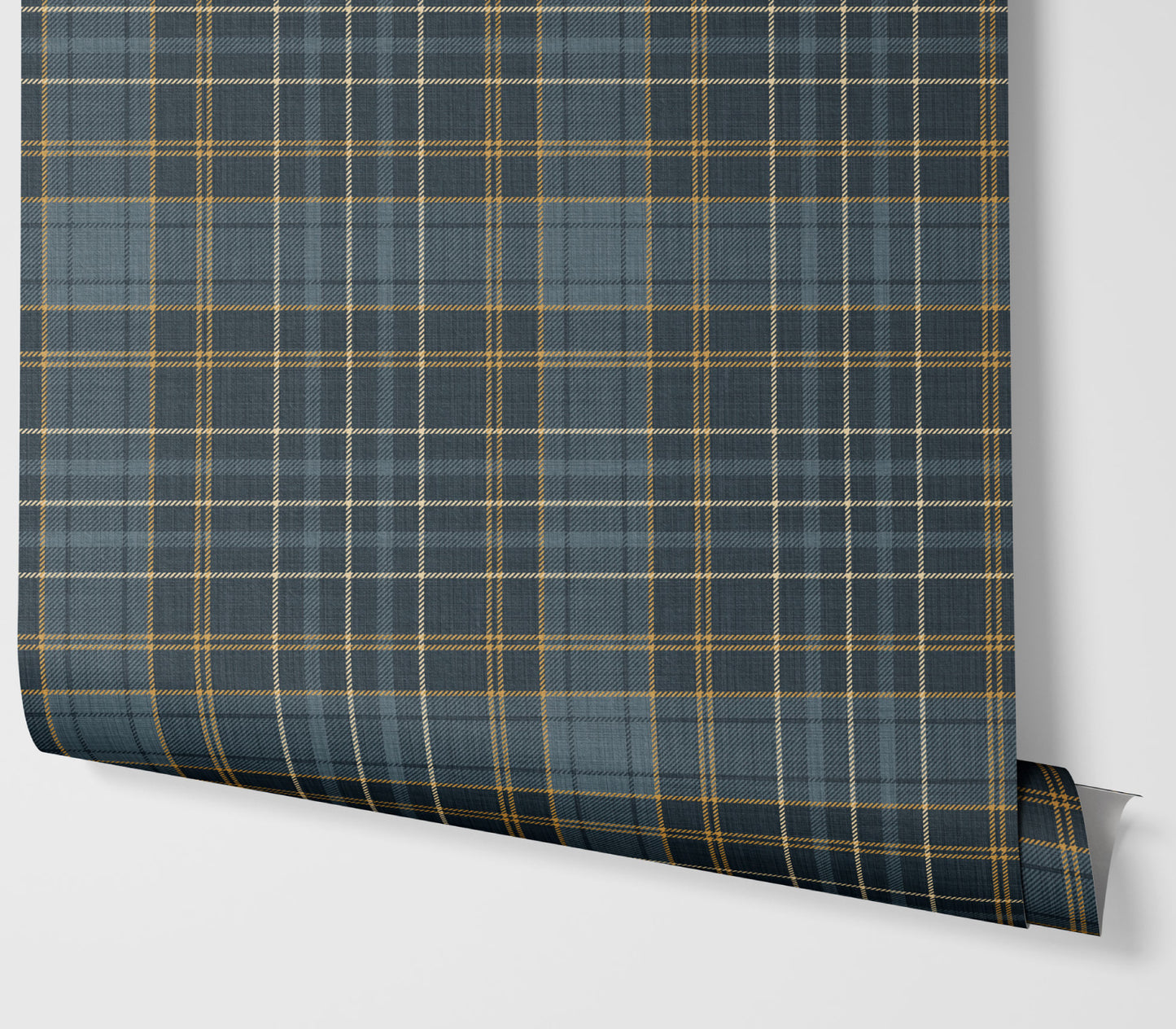 Wallpaper – Morgan Tartan Plaid in Dutch Navy