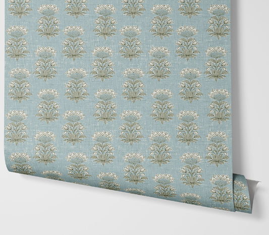 Wallpaper – Blythe In Provençal Blue and Sage Green