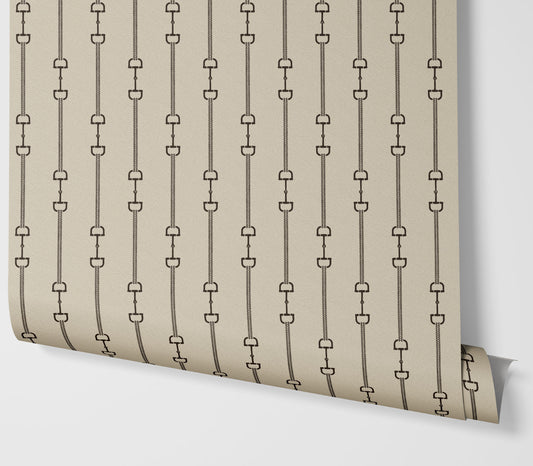 Wallpaper – Ellery Equestrian Stripe Weathered Taupe