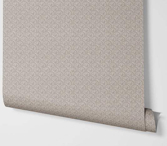 Wallpaper – Louisa Block Print Palmette Stone