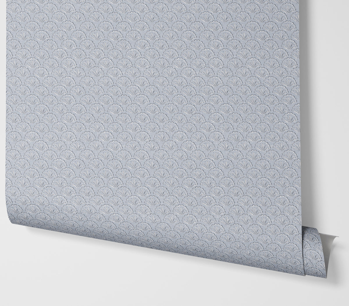 Wallpaper – Louisa Block Print Palmette Zinc