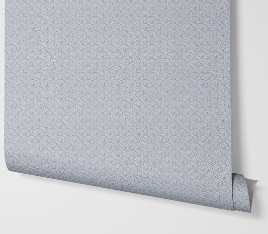 Wallpaper – Louisa Block Print Palmette Zinc
